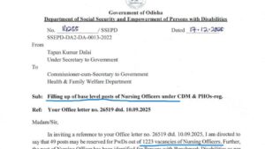 Ossc Nursing officer vacancy 2026
