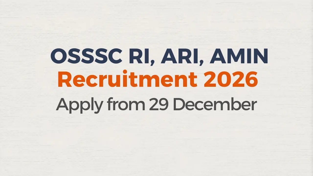 OSSSC RI, ARI, AMIN Recruitment 2026
