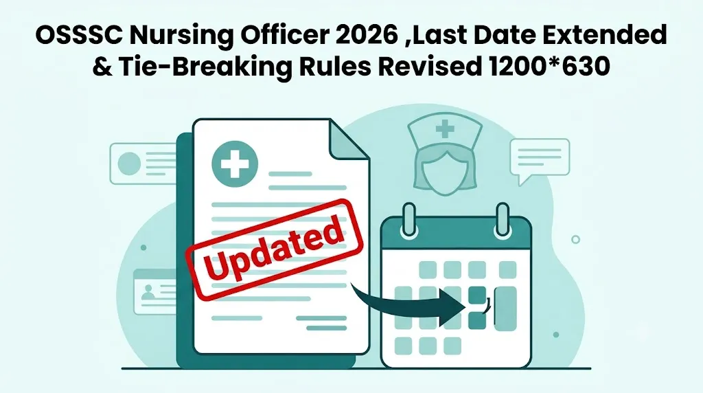 OSSSC Nursing Officer 2026 corrigendum last date extended banner