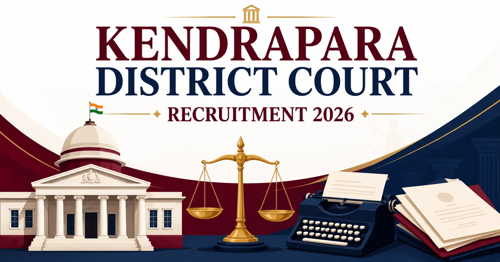 Kendrapara District Court Recruitment 2026 banner junior clerk stenographer