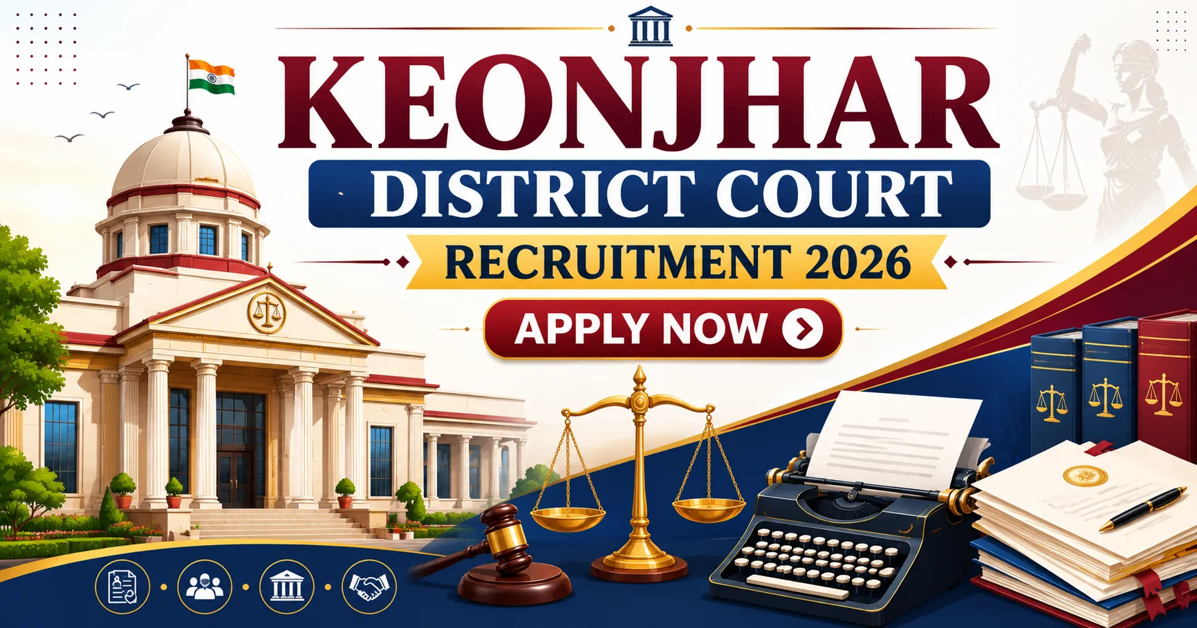 Keonjhar District Court Recruitment 2026 banner junior clerk cum copyist
