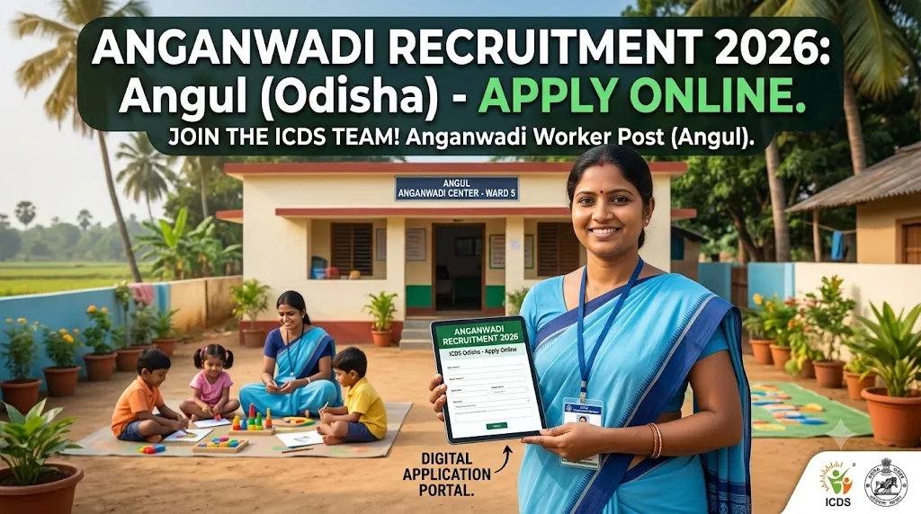 ICDS Banarpal Anganwadi Worker Recruitment 2026 Notification Banner for Badakhali Center in Angul