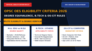 OPSC OES Eligibility Criteria 2026 Official Clarification Banner for MA Education MEd and OS-CIT