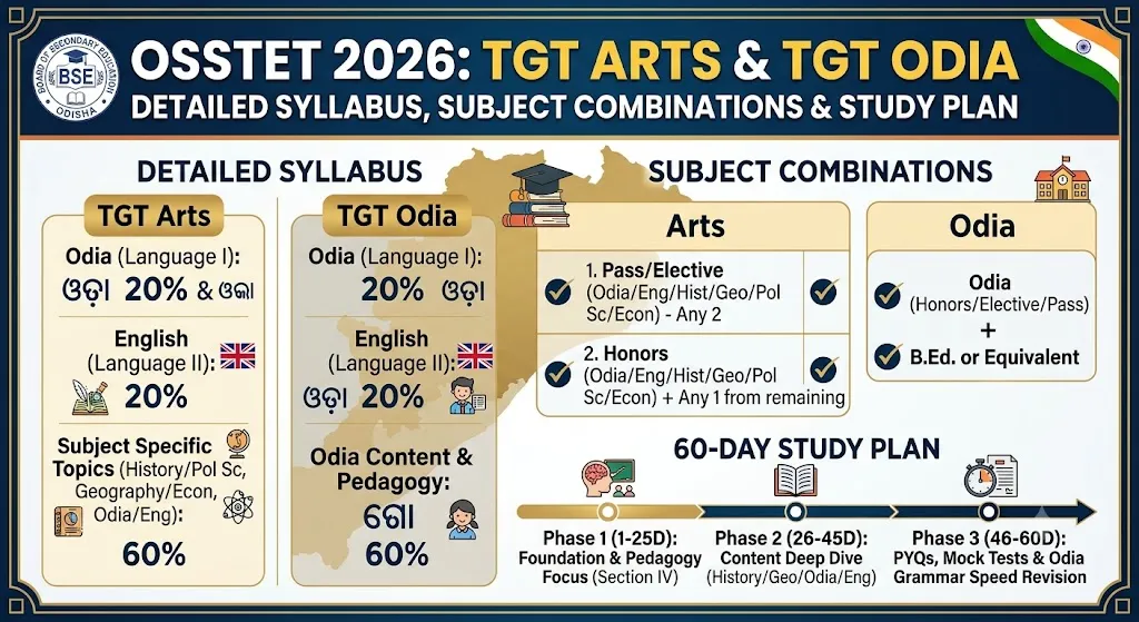 OSSTET 2026 TGT Arts and TGT Odia Syllabus Structure and Preparation Strategy