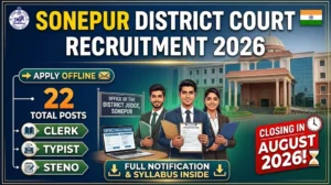 Sonepur District Court Recruitment 2026 Official Notification Banner for 22 Posts
