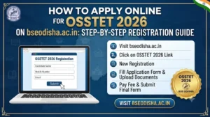 Step-by-step registration workflow for OSSTET 2026 on BSE Odisha Portal