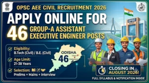 OPSC AEE Civil Recruitment 2026 Official Notification Banner for 46 Assistant Executive Engineer Posts
