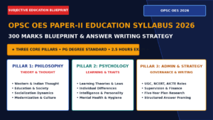 OPSC OES Paper-II Education Syllabus 2026 Subjective 300 Marks Exam Blueprint