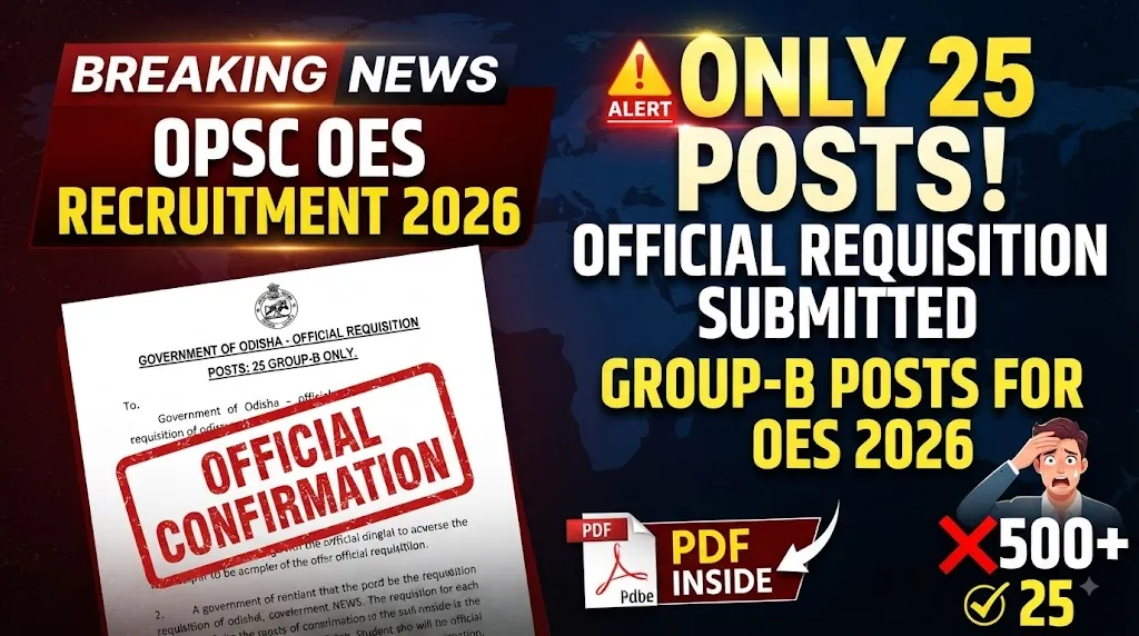 OPSC OES Recruitment 2026 Official Requisition for 25 Group-B Posts