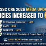 OSSSC CRE 2026 Mega Update Banner showing 6530 vacancies for RI, Amin, and Forest Guard posts